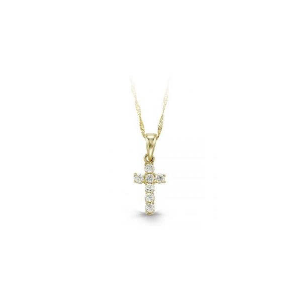 10KT YELLOW GOLD CZ CROSS NECKLACE Taylors Jewellers Alliston, ON