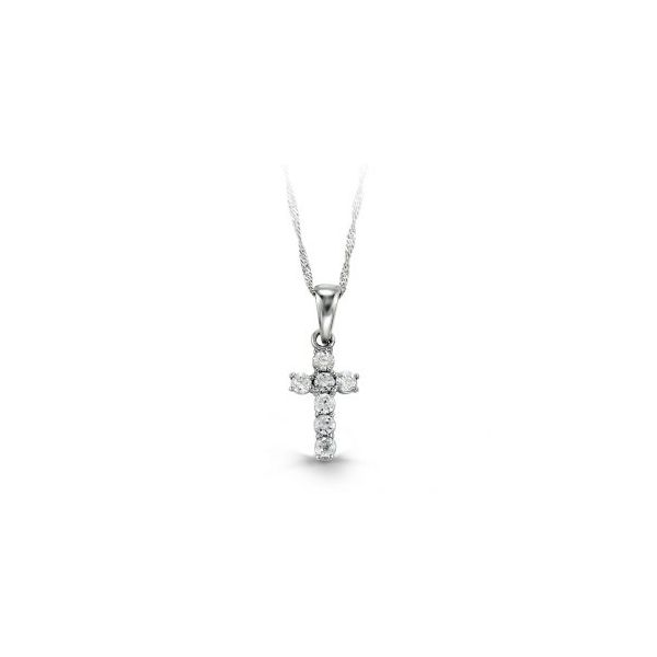 10KT WHITE GOLD CZ CROSS NECKLACE Taylors Jewellers Alliston, ON