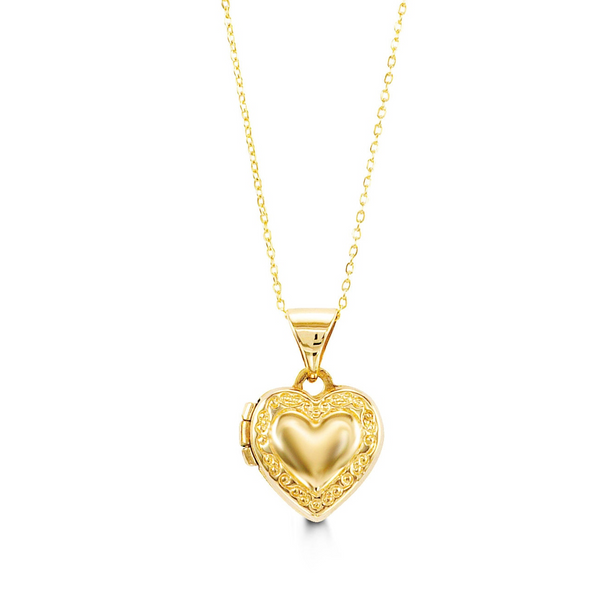 10K Yellow Gold Stylish Border Locket for Youth, Kids, and Babies Taylors Jewellers Alliston, ON