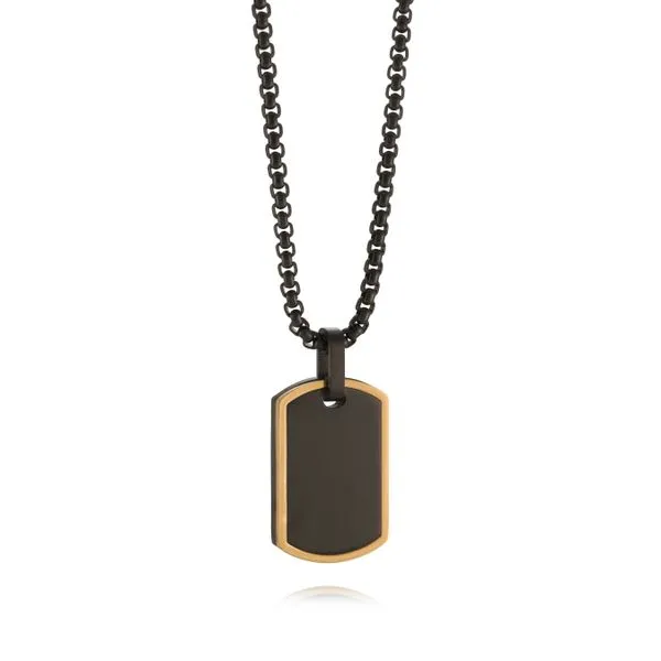 Edged Dog Tag Pendant | SP129-GO-BK by ITALGEM Taylors Jewellers Alliston, ON