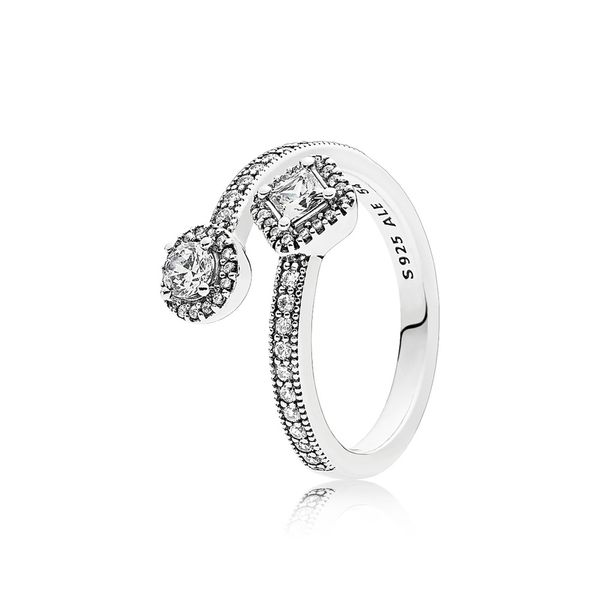 PANDORA 191031CZ-48 ABSTRACT ELEGANCE, CLEAR CZ RING SIZE 4.5 Taylors Jewellers Alliston, ON