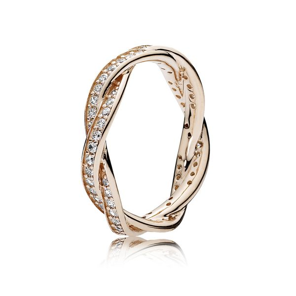 PANDORA ROSE 180892CZ-52 SPARKLING TWISTED LINES RING SIZE 6 Taylors Jewellers Alliston, ON