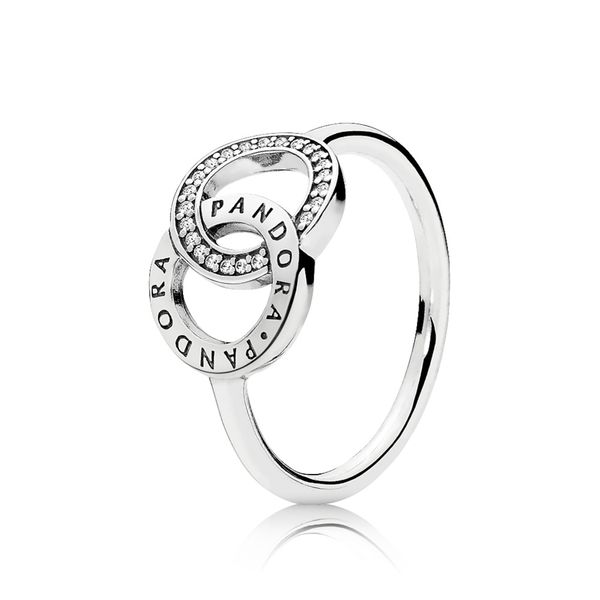 PANDORA 196326CZ-50 LOGO IN STERLING SILVER WITH CLEAR CZ RING SIZE 5 Taylors Jewellers Alliston, ON