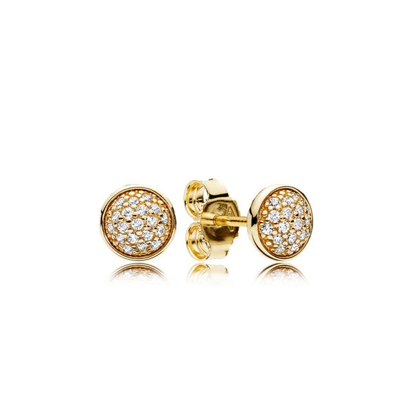 PANDORA 256212CZ 14KT GOLD PAVÉ STUD EARRINGS Taylors Jewellers Alliston, ON