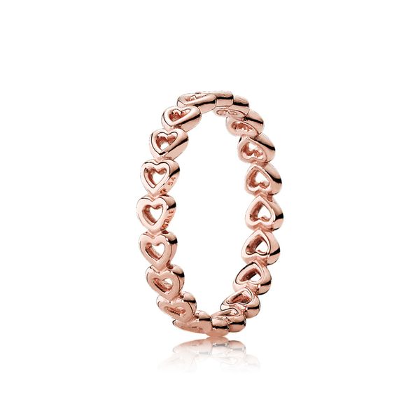 PANDORA ROSE 180177-50 Band of Hearts Ring Size 5 Taylors Jewellers Alliston, ON