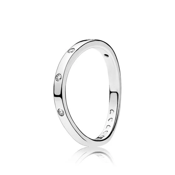 PANDORA 197113CZ-50 CURVED STERLING SILVER WITH CZ RING SIZE 5 Taylors Jewellers Alliston, ON