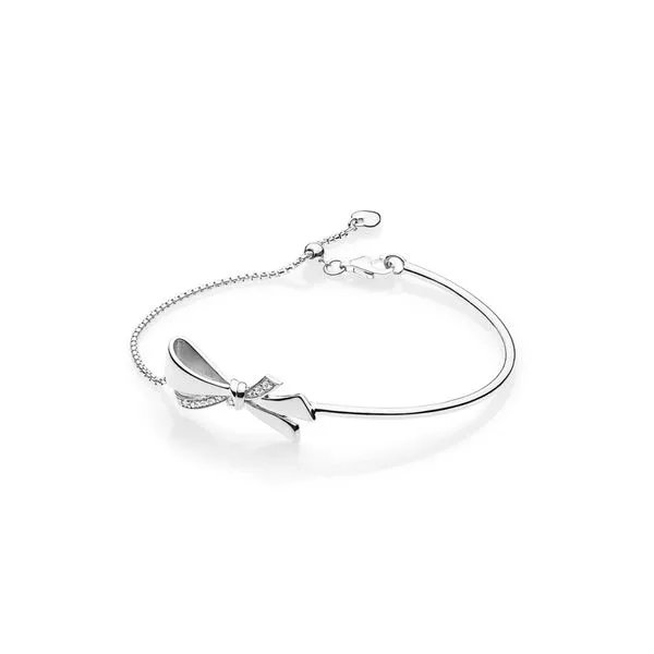 PANDORA 597242CZ-1 Sparkling Bow Slider Bracelet Size 6.3 Taylors Jewellers Alliston, ON