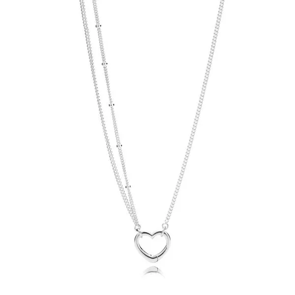 PANDORA 397204-70 OPEN HEART STERLING SILVER NECKLACE LENGTH 27.6