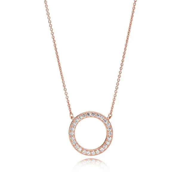 PANDORA 580515CZ-45 Circle of Sparkle Necklace Size 17.7