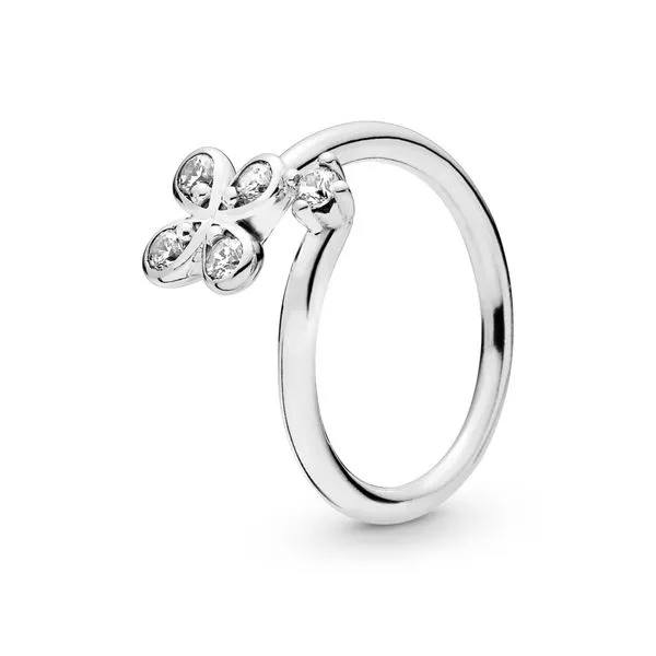 PANDORA 197988CZ-54 FLOWER OPEN CZ STERLING SILVER RING SIZE 7 Taylors Jewellers Alliston, ON