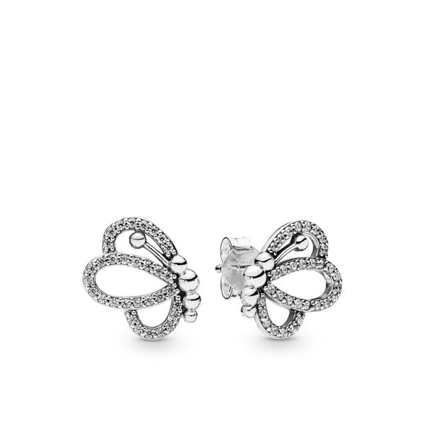 PANDORA 297912CZ SPARKLING OPENWORK BUTTERFLY EARRINGS Taylors Jewellers Alliston, ON