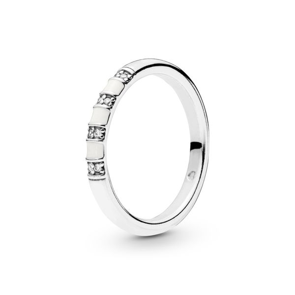 PANDORA 198052CZ-56 CZ WITH ENAMEL STERLING SILVER RING SIZE 7.5 Taylors Jewellers Alliston, ON