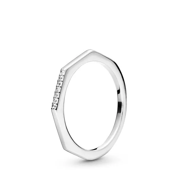 PANDORA 198343CZ-56 Multifaceted with Clear CZ Size 7.5 Taylors Jewellers Alliston, ON