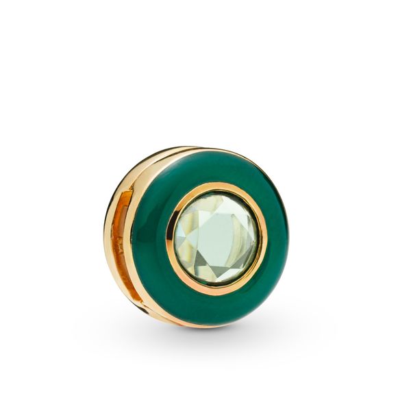 PANDORA 767891NMG Green Circle Clip Charm Taylors Jewellers Alliston, ON