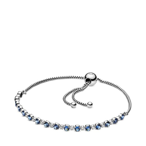 PANDORA 598517C01-1 Blue Sparkle Slider Bracelet Size 9.1 Taylors Jewellers Alliston, ON