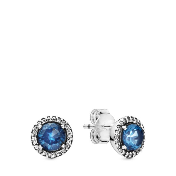 PANDORA 296272C01 BLUE ROUND SPARKLE EARRINGS Taylors Jewellers Alliston, ON