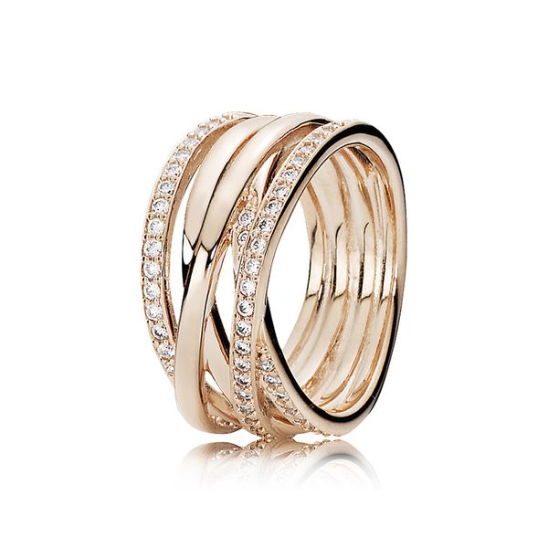 PANDORA ROSE 180919CZ-50 SPARKLING & POLISHED LINES RING SIZE 5 Taylors Jewellers Alliston, ON