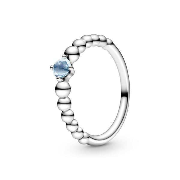 PANDORA 198867C01-58 Water Blue Beaded Ring Size 8.5 Taylors Jewellers Alliston, ON