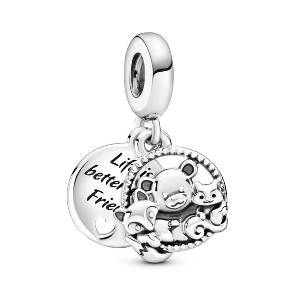 PANDORA 799078C00  STERLING SILVER BEAR, FOX & SQUIRREL CHARM Taylors Jewellers Alliston, ON