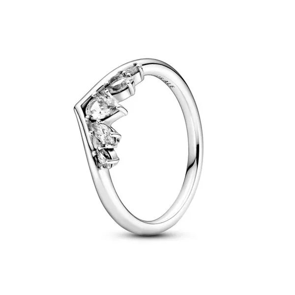 PANDORA 199109C01-54 Sparkling Pear & Marquise Wishbone Ring Size 7 Taylors Jewellers Alliston, ON