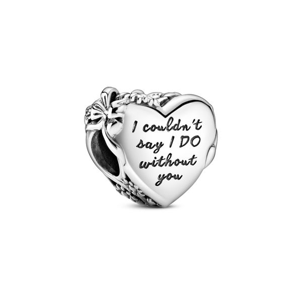 PANDORA 799146C00 FLOWER AND BOW HEART STERLING SILVER CHARM Taylors Jewellers Alliston, ON