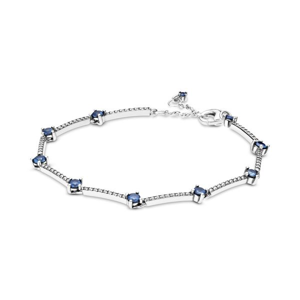 PANDORA 599217C01-20 Sterling silver bracelet with blue CZ Size 7.9 Taylors Jewellers Alliston, ON