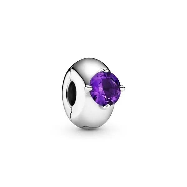 PANDORA 799204C02 STERLING SILVER CLIP WITH ROYAL PURPLE CRYSTAL Taylors Jewellers Alliston, ON