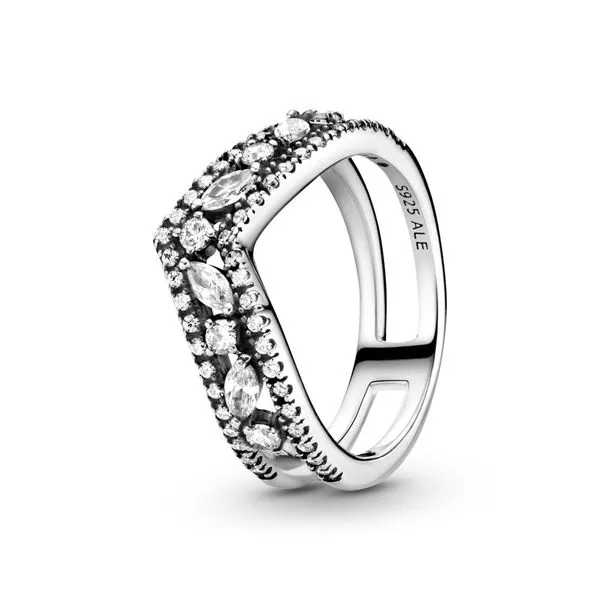 PANDORA 199095C01-52 WISHBONE STERLING SILVER RING SIZE 6 Taylors Jewellers Alliston, ON