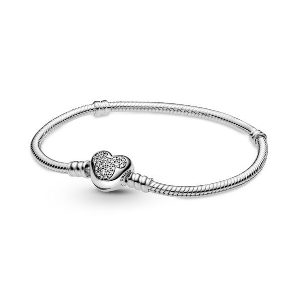 PANDORA 599299C01-19 DISNEY SNAKE CHAIN STERLING SILVER BRACELET SIZE 7.5 Taylors Jewellers Alliston, ON