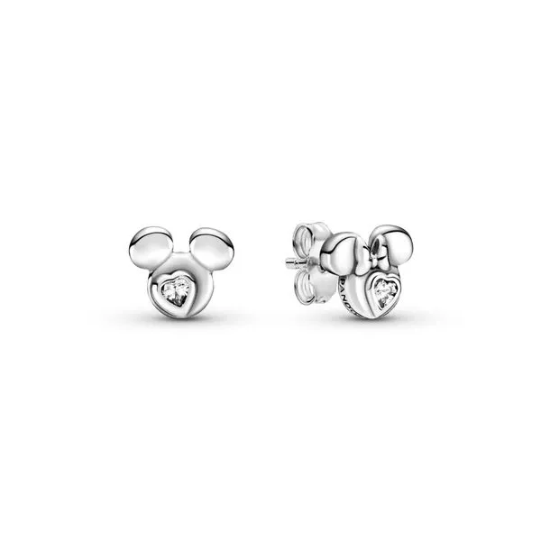 PANDORA 299258C01 DISNEY MICKEY AND MINNIE STERLING SILVER STUD EARRINGS Taylors Jewellers Alliston, ON