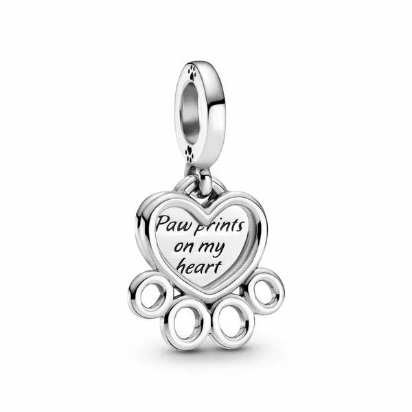 PANDORA 799360C00 PAW PRINT AND HEART STERLING SILVER DANGLE Taylors Jewellers Alliston, ON