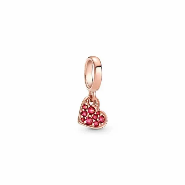 PANDORA 789404C02 HEART ROSE DANGLE WITH RED CUBIC ZIRCONIA Taylors Jewellers Alliston, ON