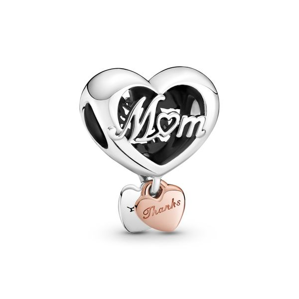 PANDORA 789372C00 MOM AND HEART STERLING SILVER AND PANDORA ROSE CHARM Taylors Jewellers Alliston, ON