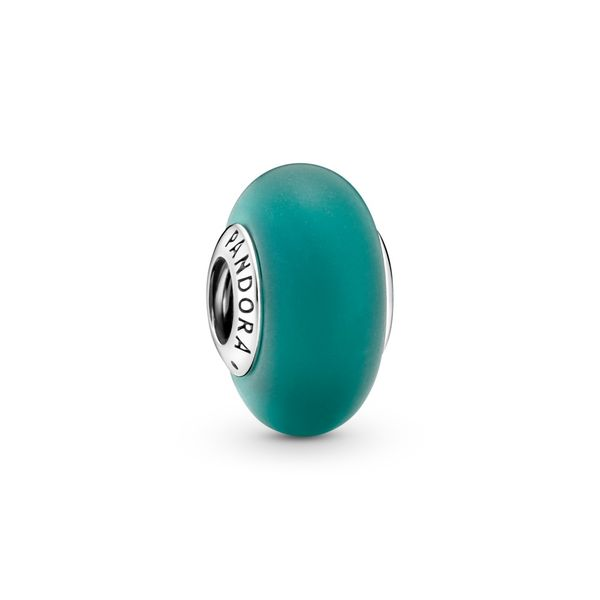 STERLING SILVER CHARM WITH FROSTED GREEN MURANO GLASS 799555C00 Taylors Jewellers Alliston, ON