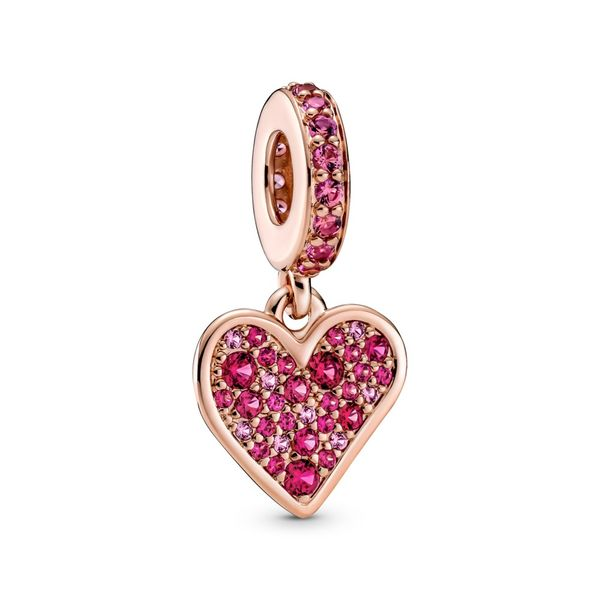 PANDORA 789565C01 Heart Rose Dangle With Synthetic Ruby Taylors Jewellers Alliston, ON