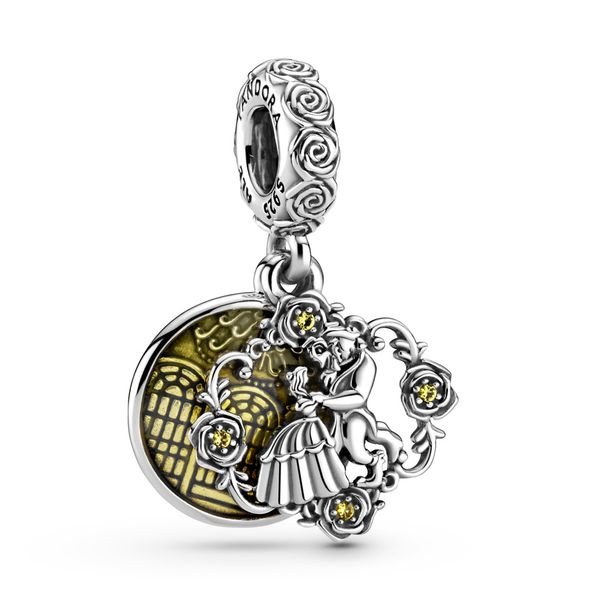 PANDORA 799014C01 DISNEY BELLE DANGLE WITH BLAZING YELLOW CRYSTAL Taylors Jewellers Alliston, ON