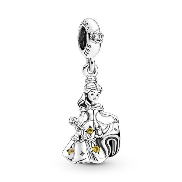 PANDORA 790014C01 DISNEY BELLE DANGLE WITH BLAZING YELLOW CRYSTAL Taylors Jewellers Alliston, ON