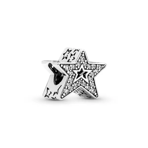 PANDORA 790016C01 STAR STERLING SILVER CHARM WITH CLEAR CZ Taylors Jewellers Alliston, ON
