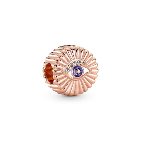 PANDORA 780097C01 Eye 14k rose gold-plated charm with clear cubic zirconia Taylors Jewellers Alliston, ON