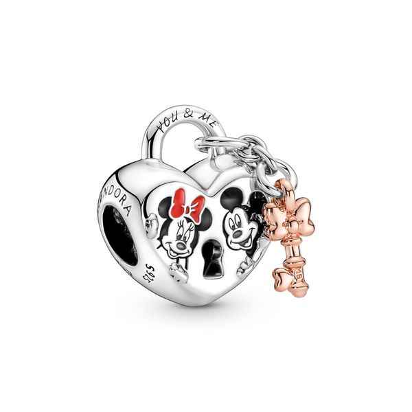 PANDORA 780109C01 Disney Minnie and Mickey Mouse heart padlock charm Taylors Jewellers Alliston, ON