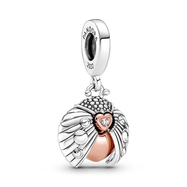 PANDORA 780072C01 Ladybird sterling silver and 14k rose gold-plate charm Taylors Jewellers Alliston, ON