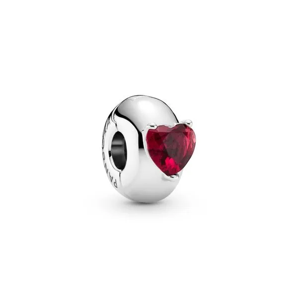 PANDORA 799203C01 Heart sterling silver clip with salsa red cry Taylors Jewellers Alliston, ON