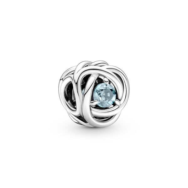 PANDORA 790065C09 Sterling silver charm with sea aqua blue crystal Taylors Jewellers Alliston, ON