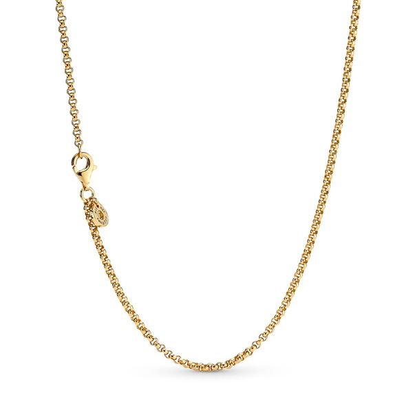 PANDORA 369260C00-60 14k Gold-plated rolo necklace Taylors Jewellers Alliston, ON
