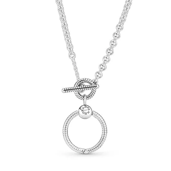 PANDORA 391157C00-50 T-Bar O-Pendant Sterling Silver Necklace Taylors Jewellers Alliston, ON