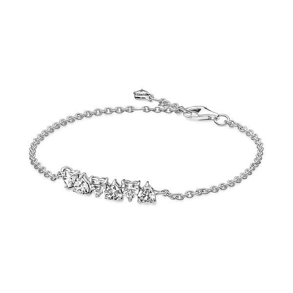 PANDORA 591162C01-18 Hearts Sterling Silver Bracelet With Clear Cz Taylors Jewellers Alliston, ON