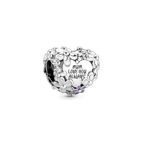 PANDORA 791155C01 Heart Sterling Silver Charm With Pink And Violet Taylors Jewellers Alliston, ON