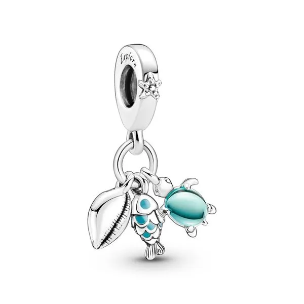 PANDORA 791697C01 Fish, Turtle And Shell Sterling Silver Dangle Taylors Jewellers Alliston, ON