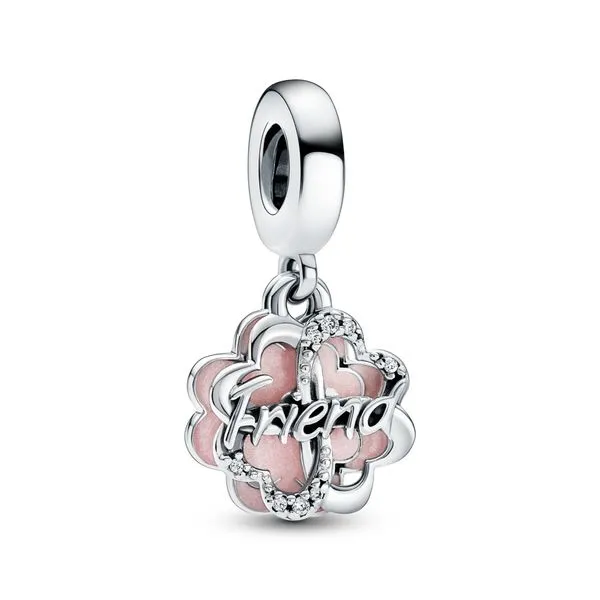 PANDORA 792245C01 Friend Sterling Silver Dangle With Clear CZ Charm Taylors Jewellers Alliston, ON