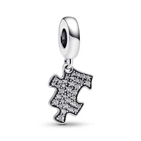 PANDORA 792241C01 Engravable Puzzle Piece Sterling Silver Dangle Charm Taylors Jewellers Alliston, ON